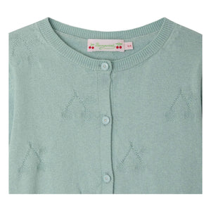 Bonpoint - Cardigan Pointelle Lysia Bio-Baumwolle | Celadon