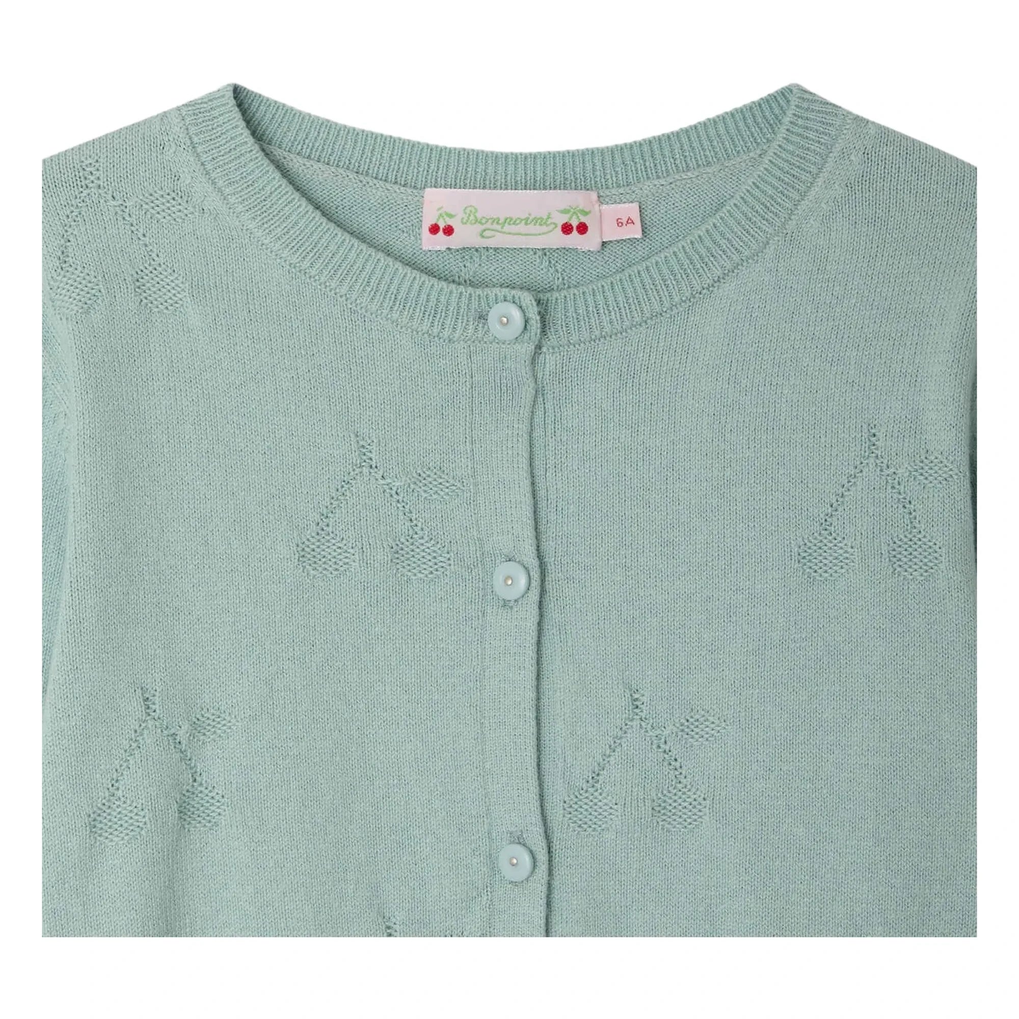 Bonpoint - Cardigan Pointelle Lysia Bio-Baumwolle | Celadon