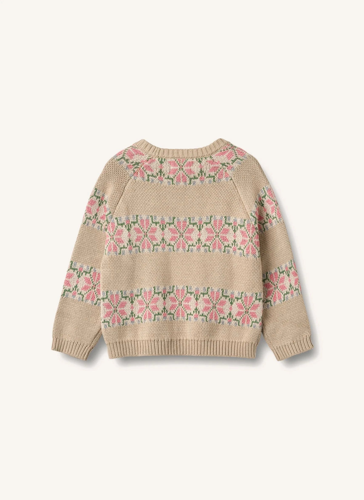Wheat - Alberte Jacquard Bio-Baumwolle Pullover | Beige