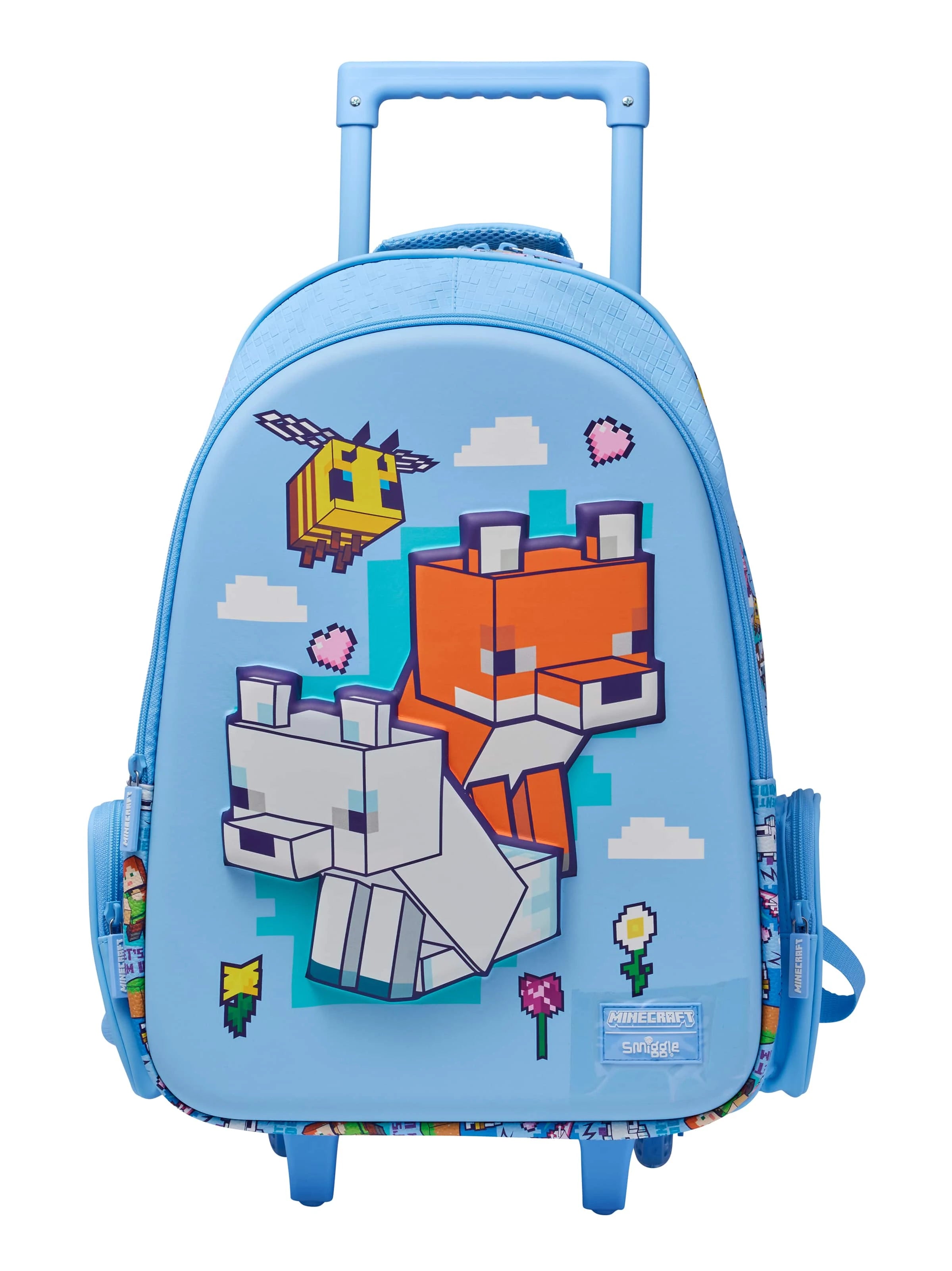 Smiggle - Minecraft Işıklı Tekerlekli Sırt ve Çekçekli Çanta