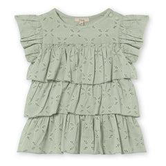 Fliink - Harper Besticktes Top | Hellgrau