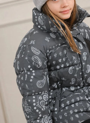 Töastie - Aus recyceltem Material hergestellter Helix Bandana Daunenjacke | Schwarz