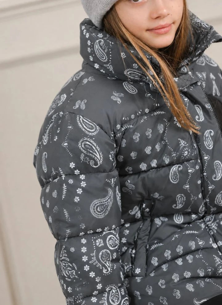 Töastie - Aus recyceltem Material hergestellter Helix Bandana Daunenjacke | Schwarz