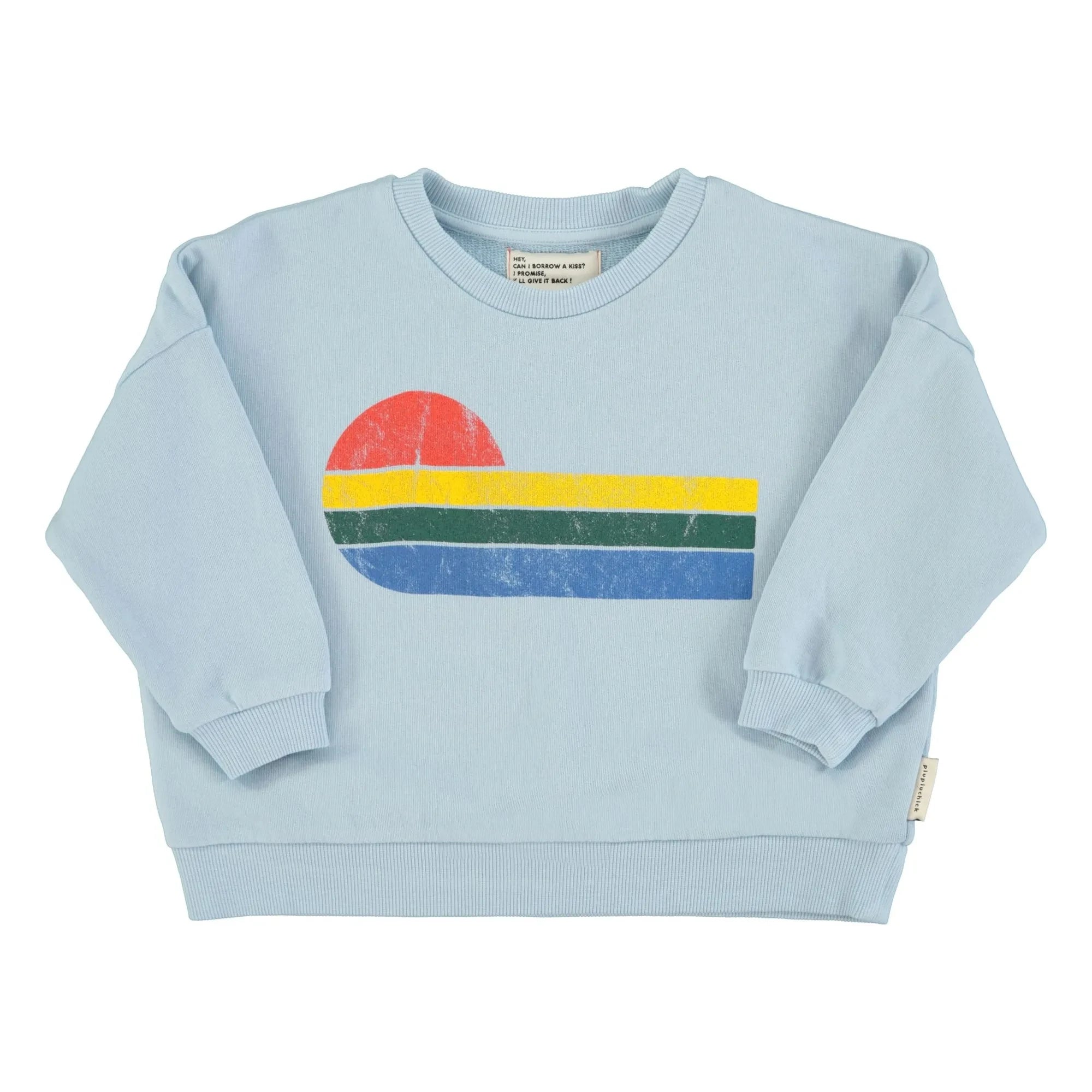Piupiuchick - Eighties Sweatshirt aus Bio-Baumwolle | Hellblau