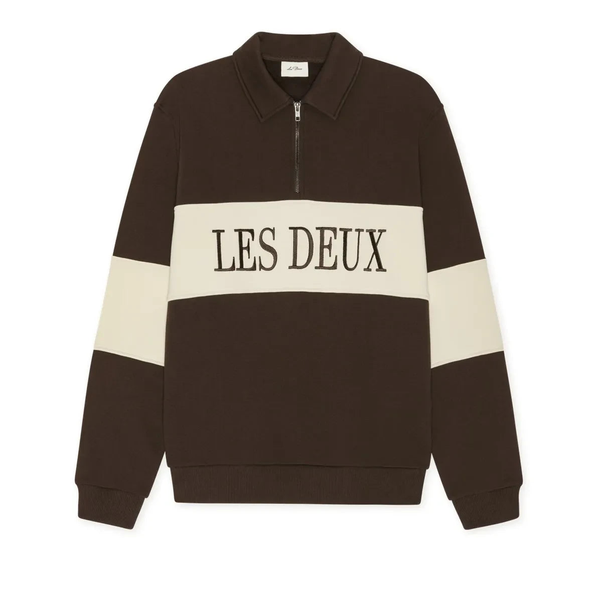 Les Deux - Rugby Fermuarlı Polo Tişört | Kahverengi