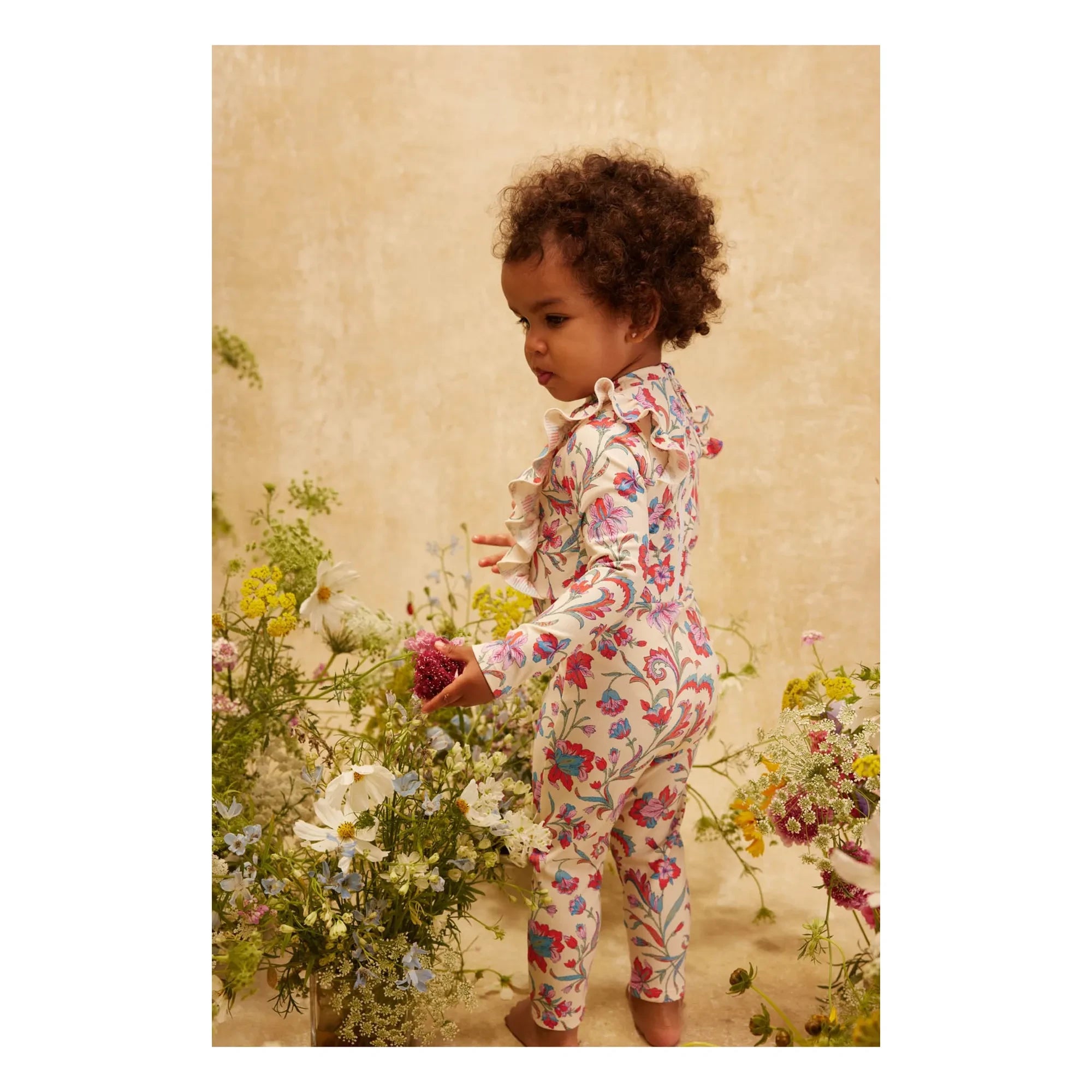 Louise Misha - Linette Fleurie Badeanzug Recycelte Fasern | Creme