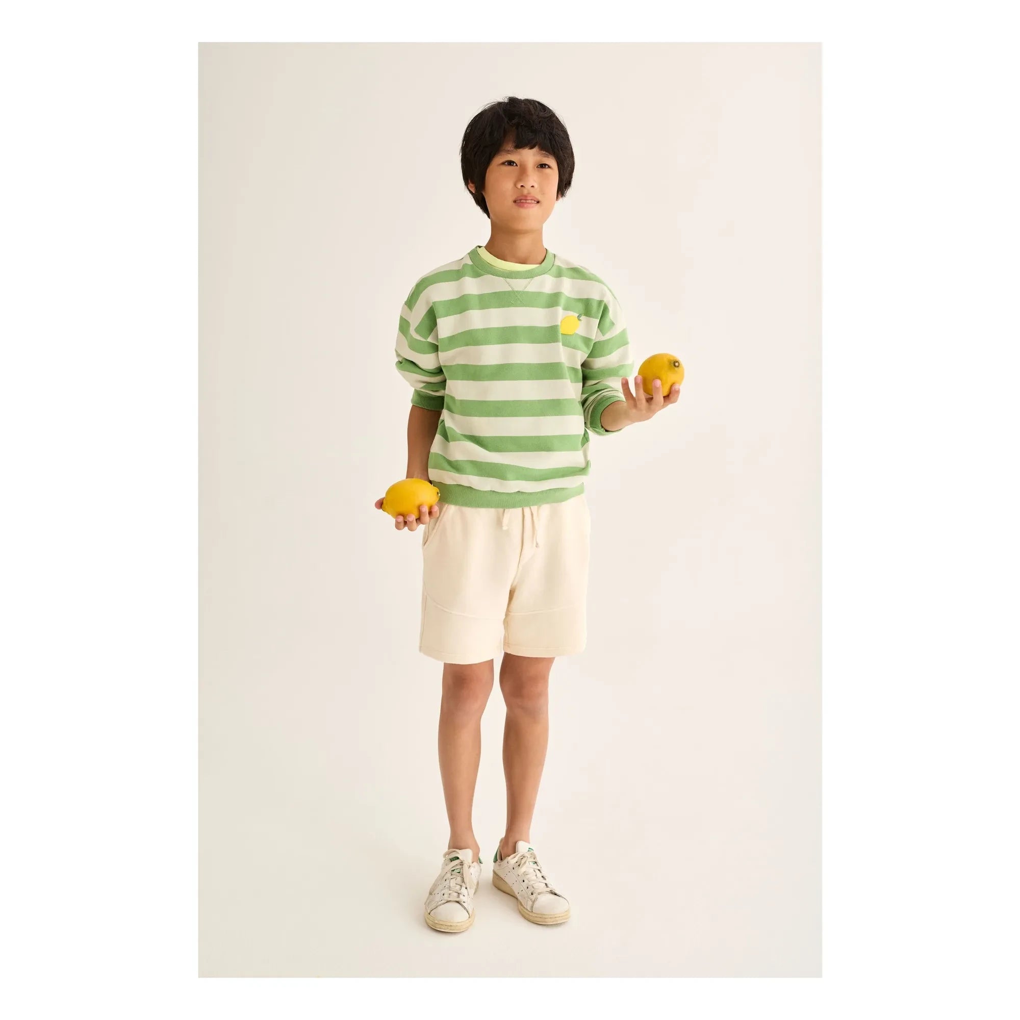 Cozmo - Dan Lemon Gestreiftes Sweatshirt | Meadow Green