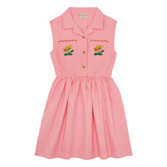 The Campamento - Mi-Long Geblümtes Kleid | Zuckerrosa