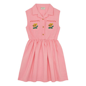 The Campamento - Mi-Long Geblümtes Kleid | Zuckerrosa