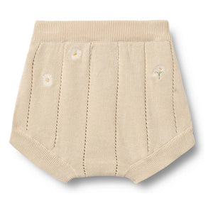 Wheat - Dua Flowers Organic Cotton Strickshorts | Ecru