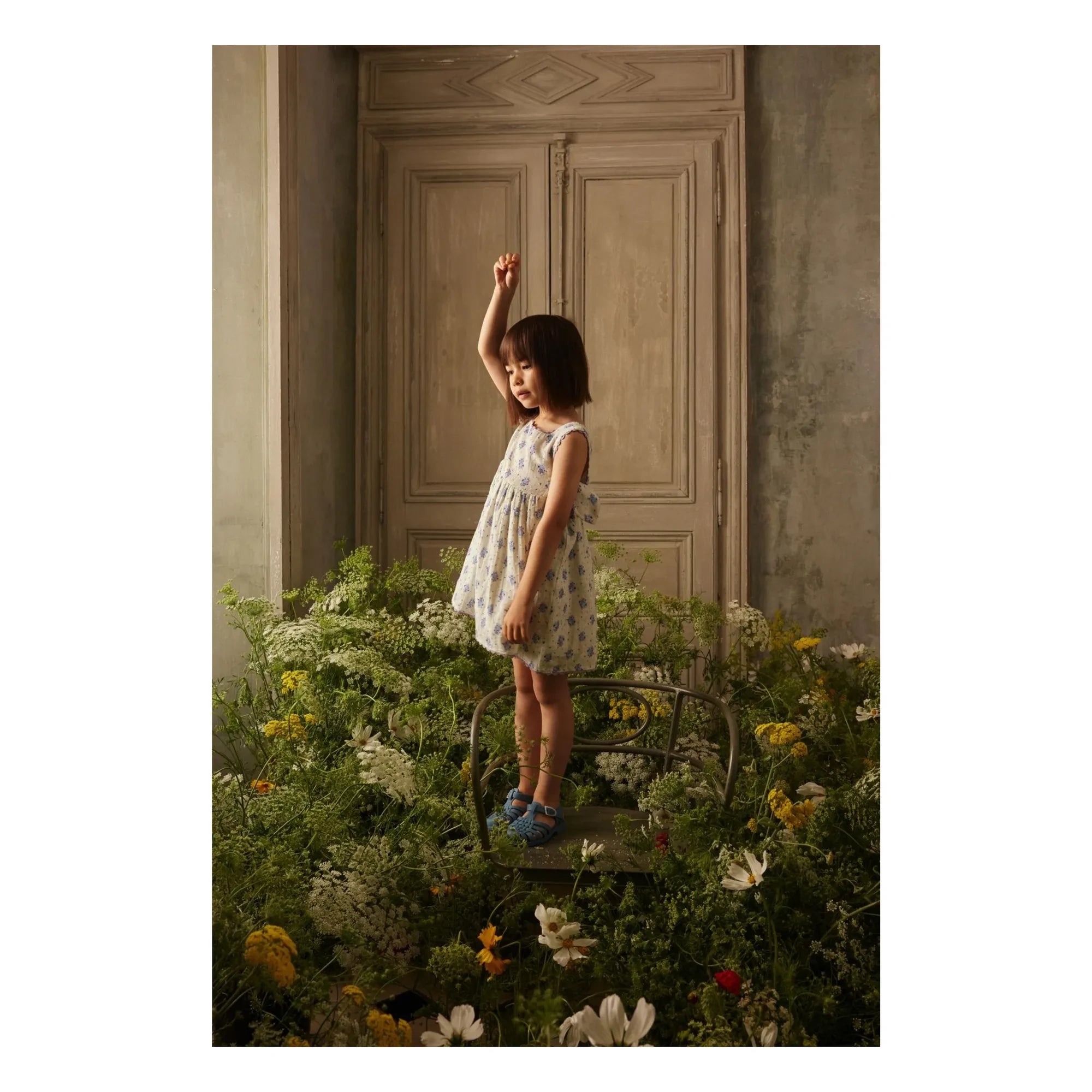 Louise Misha - Aloisa Fleurie Trägerkleid | Creme