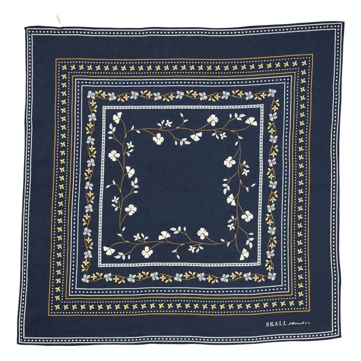 Skall Studio - Gemustertes quadratisches Tuch | Marineblau