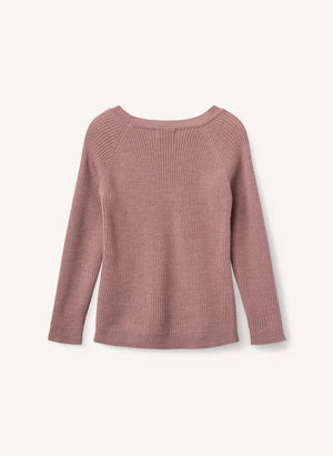 Copenhagen Colors - Klasik Çizgili Merino Yün Kazak | Toz Pembe