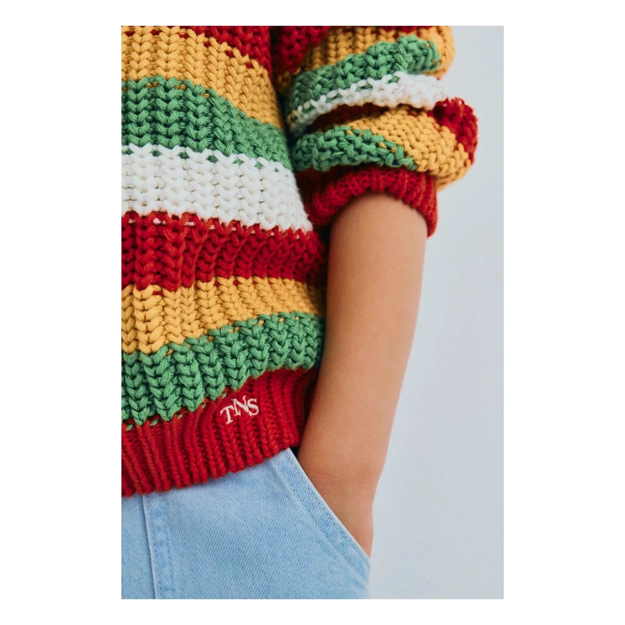 the new society - Lantana Gestreifter Pullover | Rot