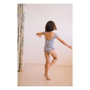 Studio Bohème - Ballett-Badeanzug Blumen recycelte Fasern | Lila