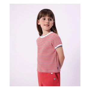 Petit Bateau - Geripptes T-Shirt | Rot