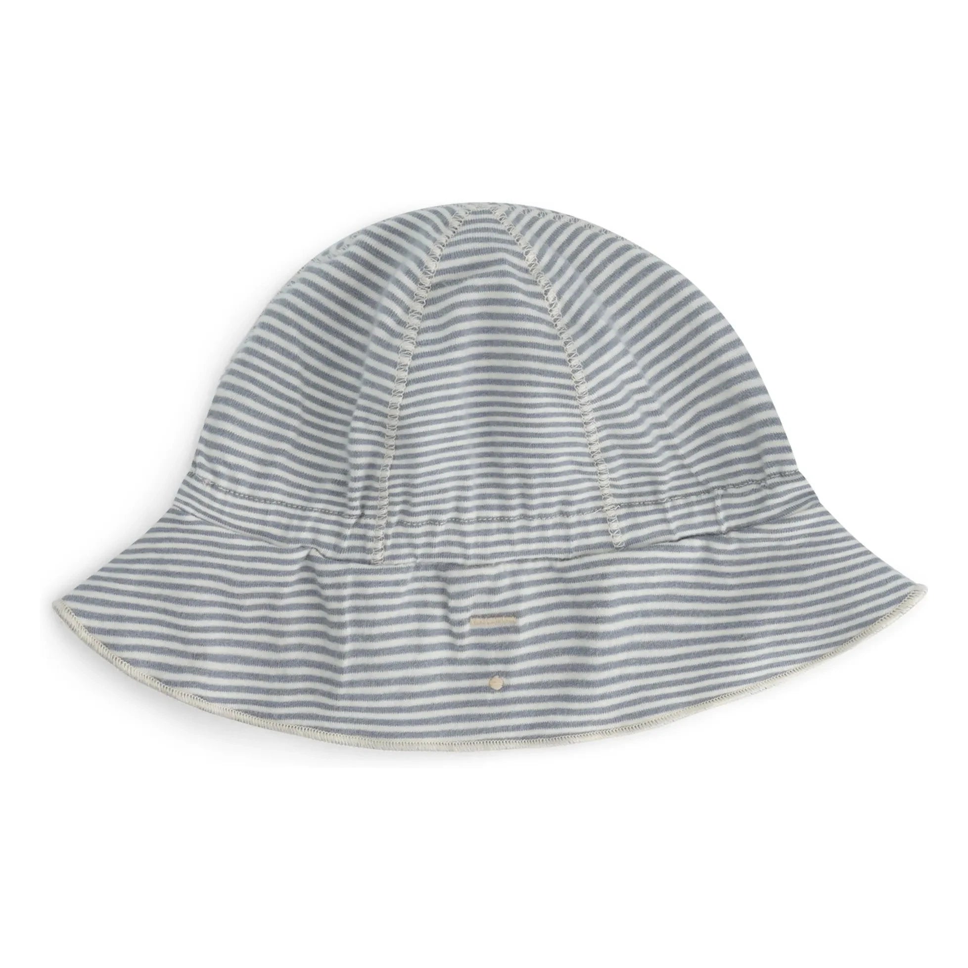 Gray Label - Gestreifter Bob Bio-Baumwolle | Eisblau