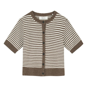 Skall Studio - Carmine Stripes Merinowolle Cardigan | Braun