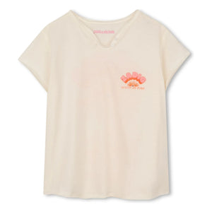 Zadig & Voltaire – Tunika-T-Shirt „Heart On Fire“ | Ecru