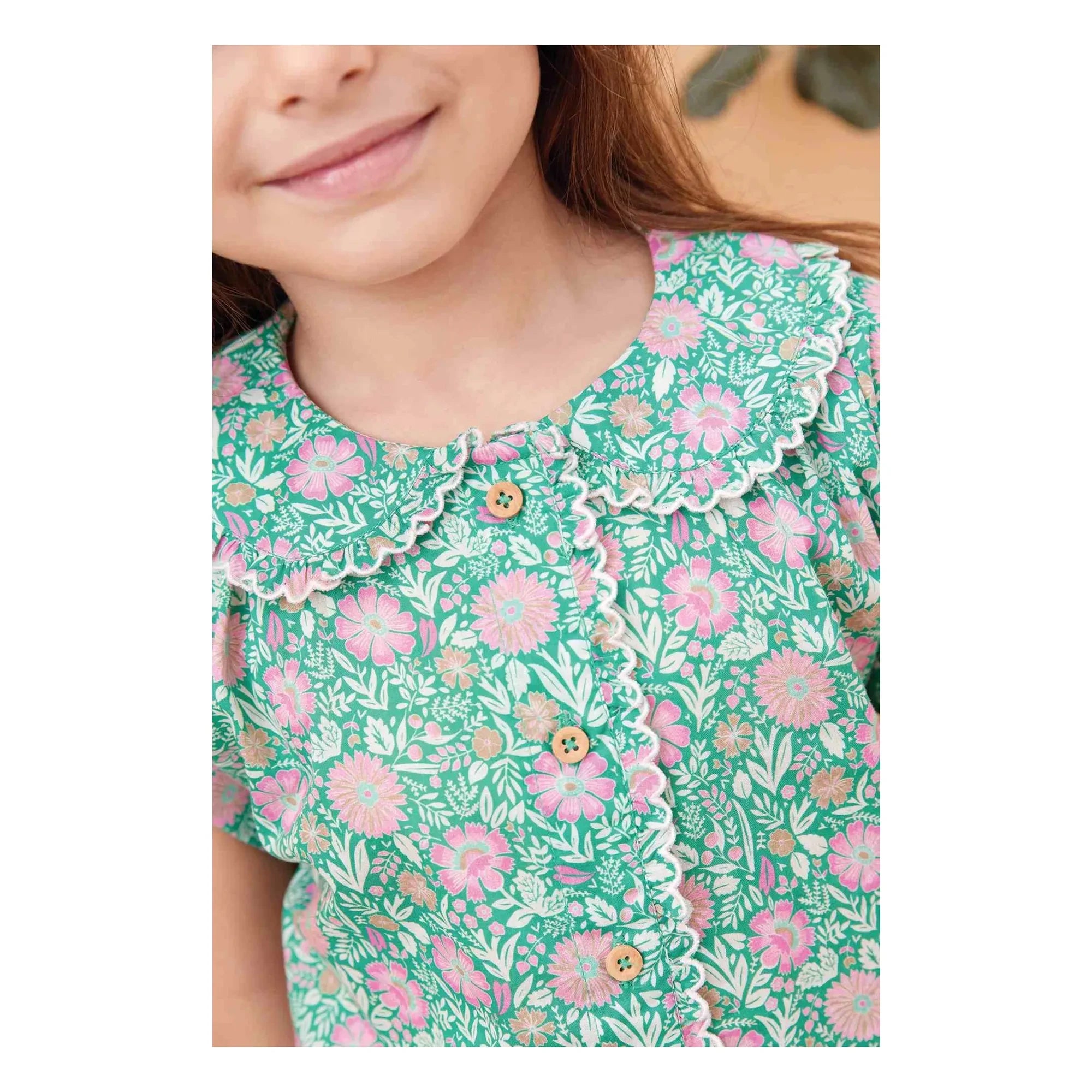 Bonton - Hemd mit Claudine-Kragen Lorelei Flowers | Lila