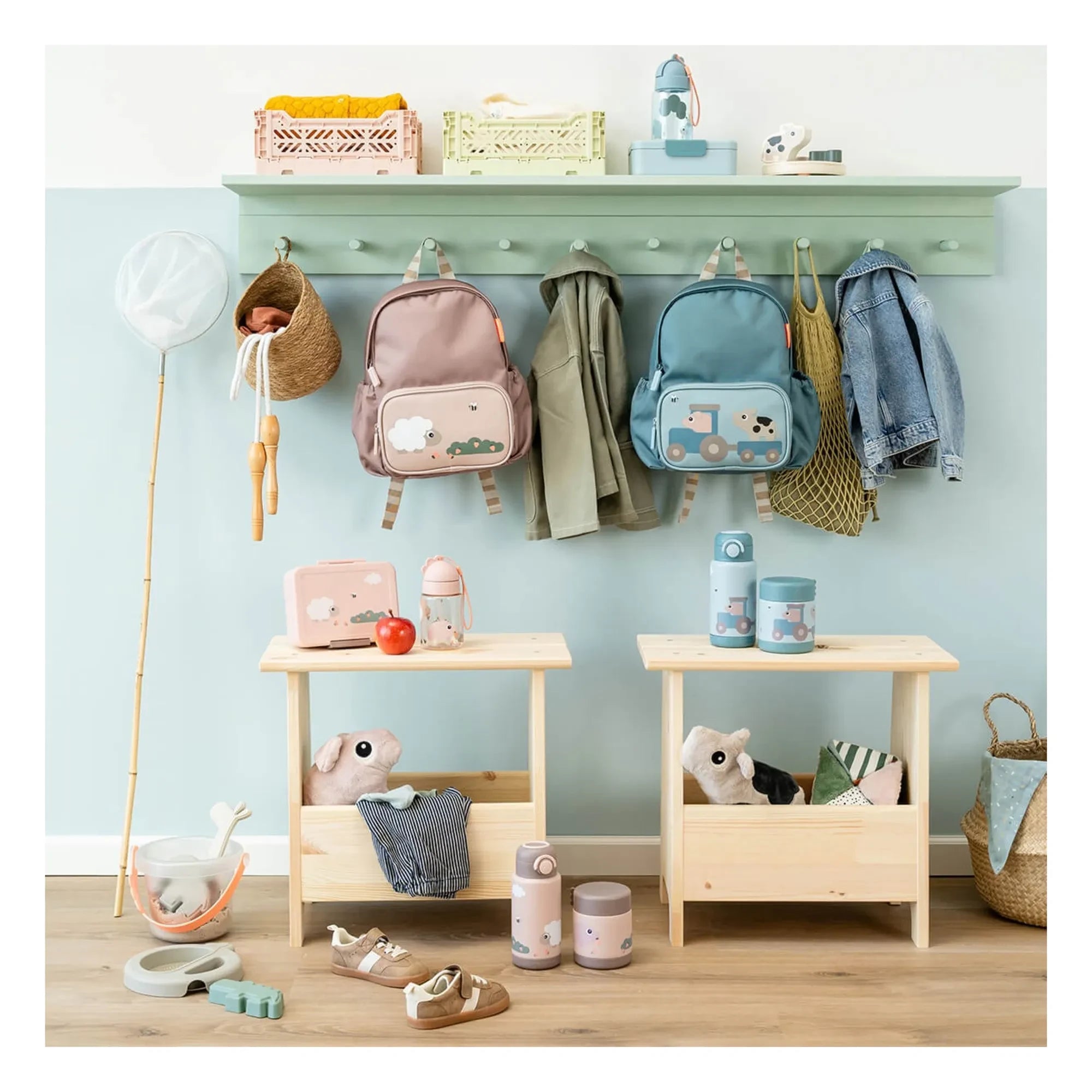 Done by deer - Tiny Farm Thermos Wasserflasche | Rosa