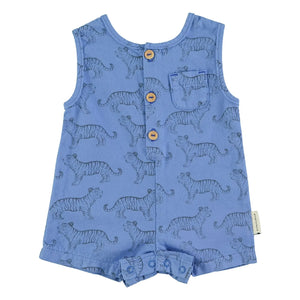 Piupiuchick - Tiger Bio-Baumwollstrampler | Blau