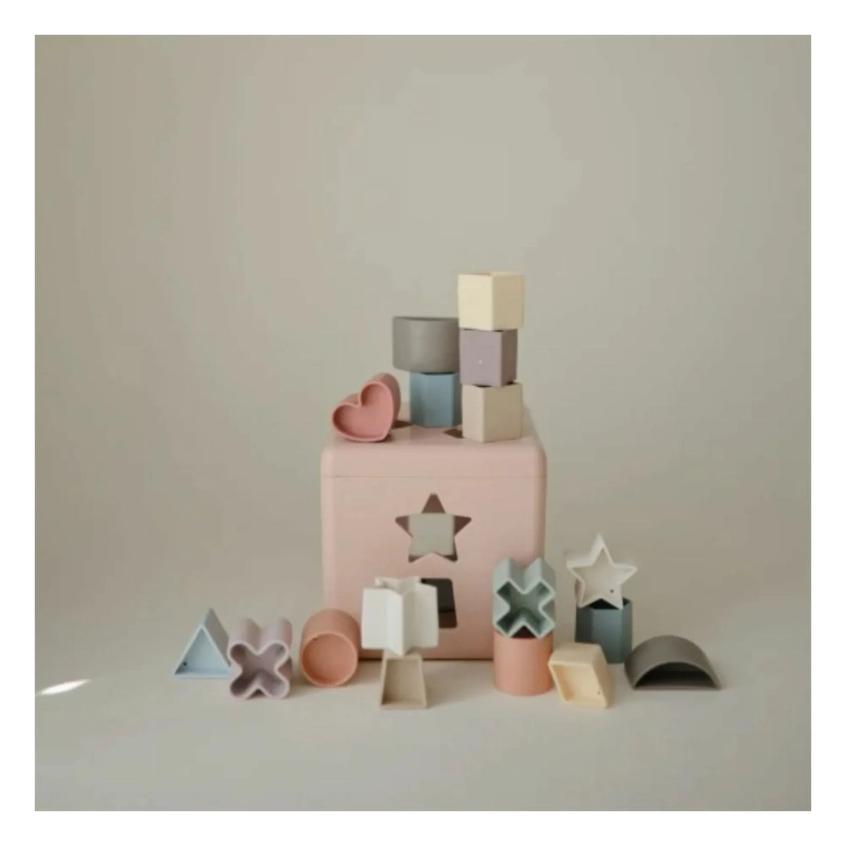 Mushie - Steckspielbox | Rosa