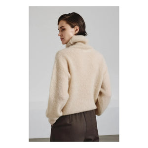 Pomandère – Rollkragenpullover aus Wolle und Kaschmir | Elfenbein