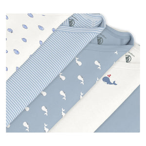 Petit Bateau - 5er-Pack Wal-Umhängetaschen Bio-Baumwolle | Blau