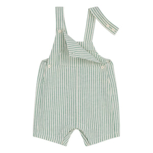 Petit Bateau - Gestreifter Leinen-Kurzlatzhose | Grün
