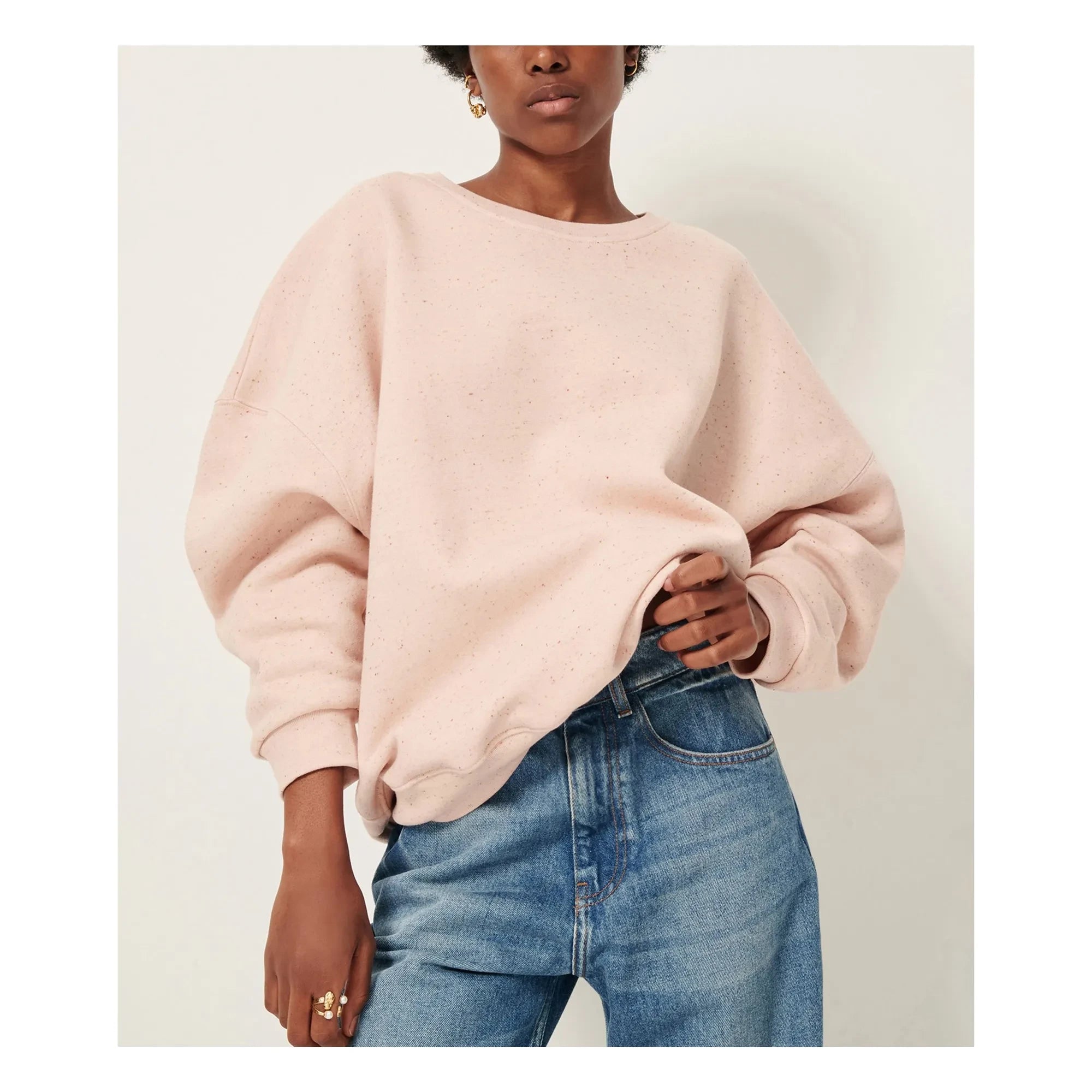 Sessùn - Chebbi Oversize Sweatshirt aus Bio- und recycelter Baumwolle |meliert rosa