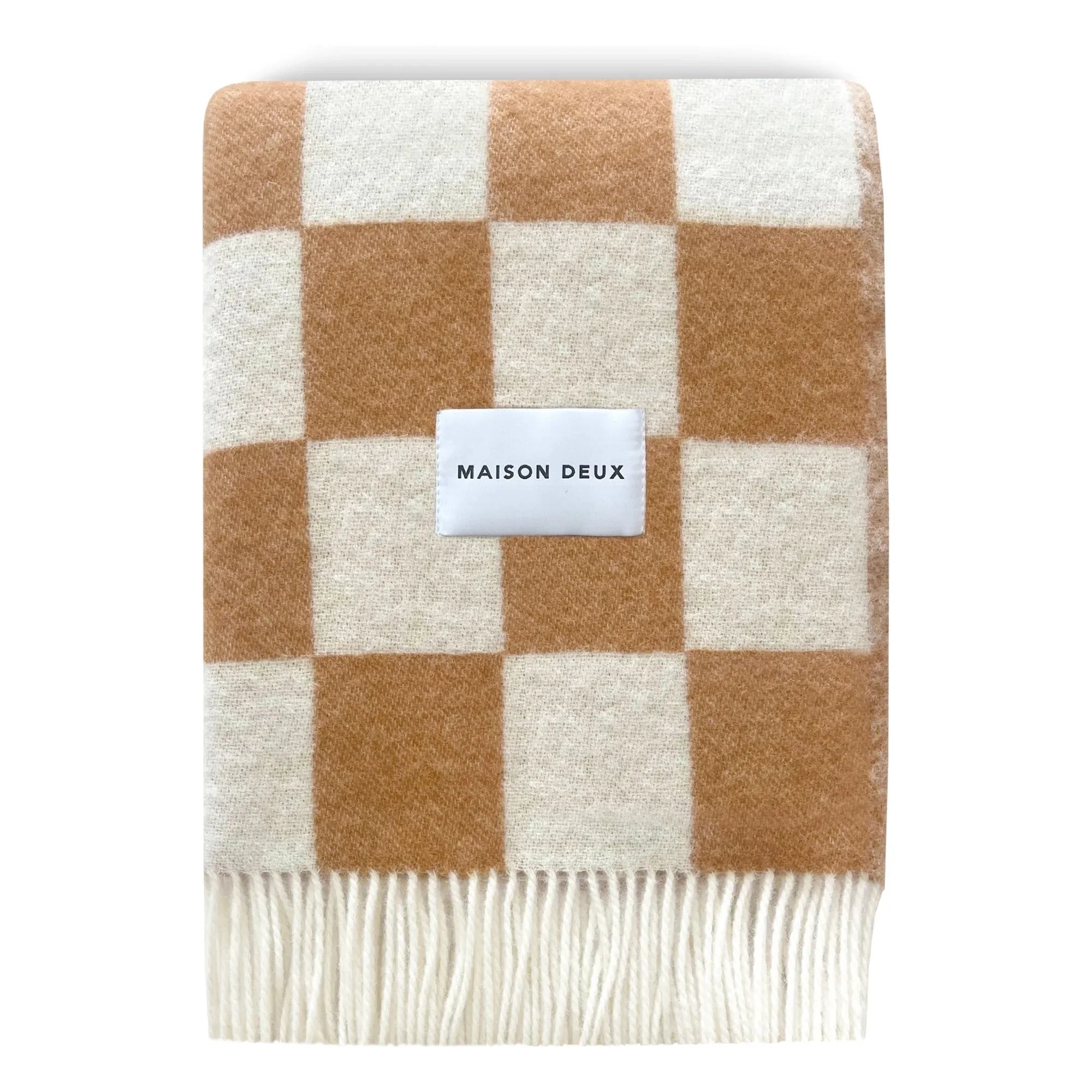 Maison Deux - Damier Wolldecke | Gebrochenes Weiß