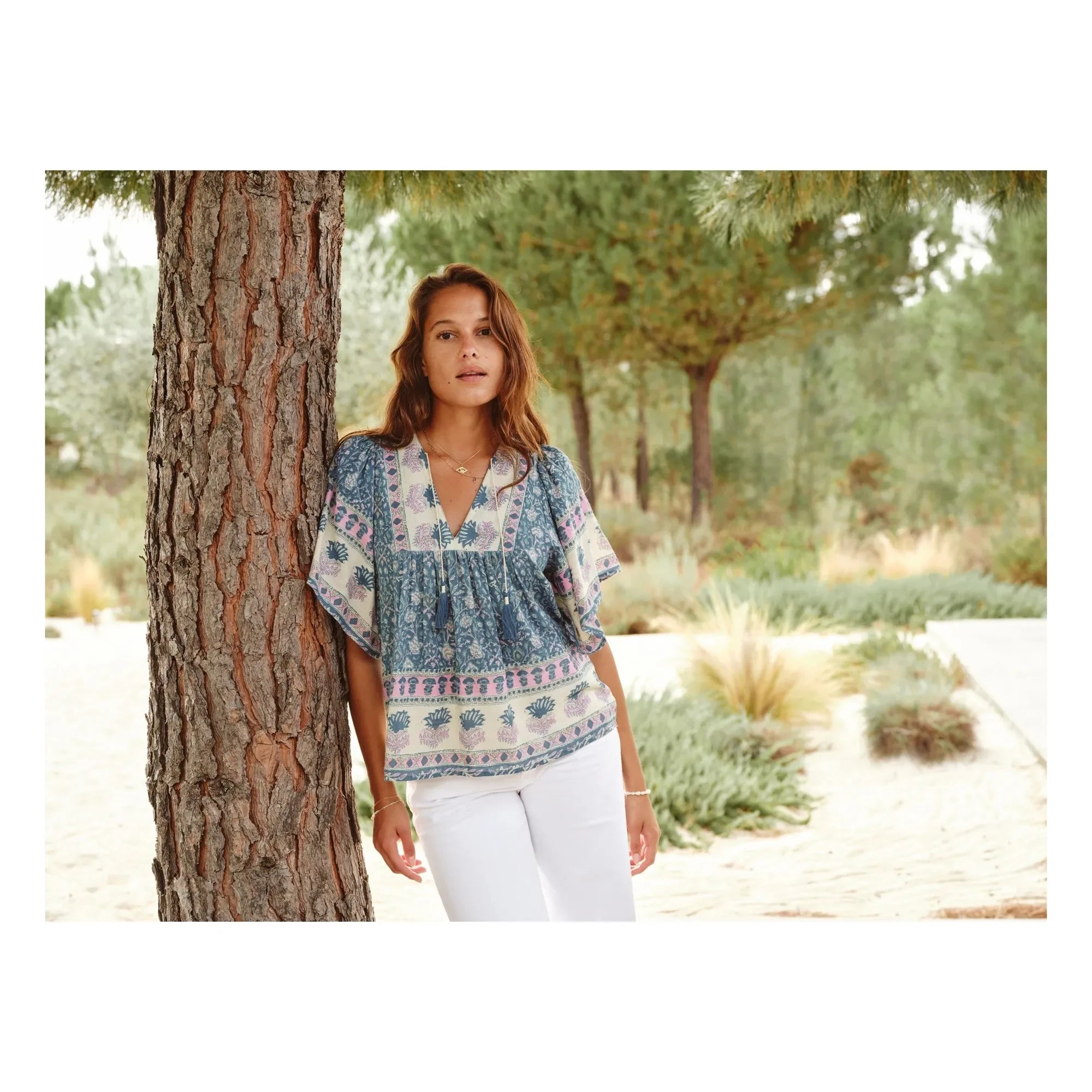 M.A.B.E. - Myla Baumwollbluse | Blau