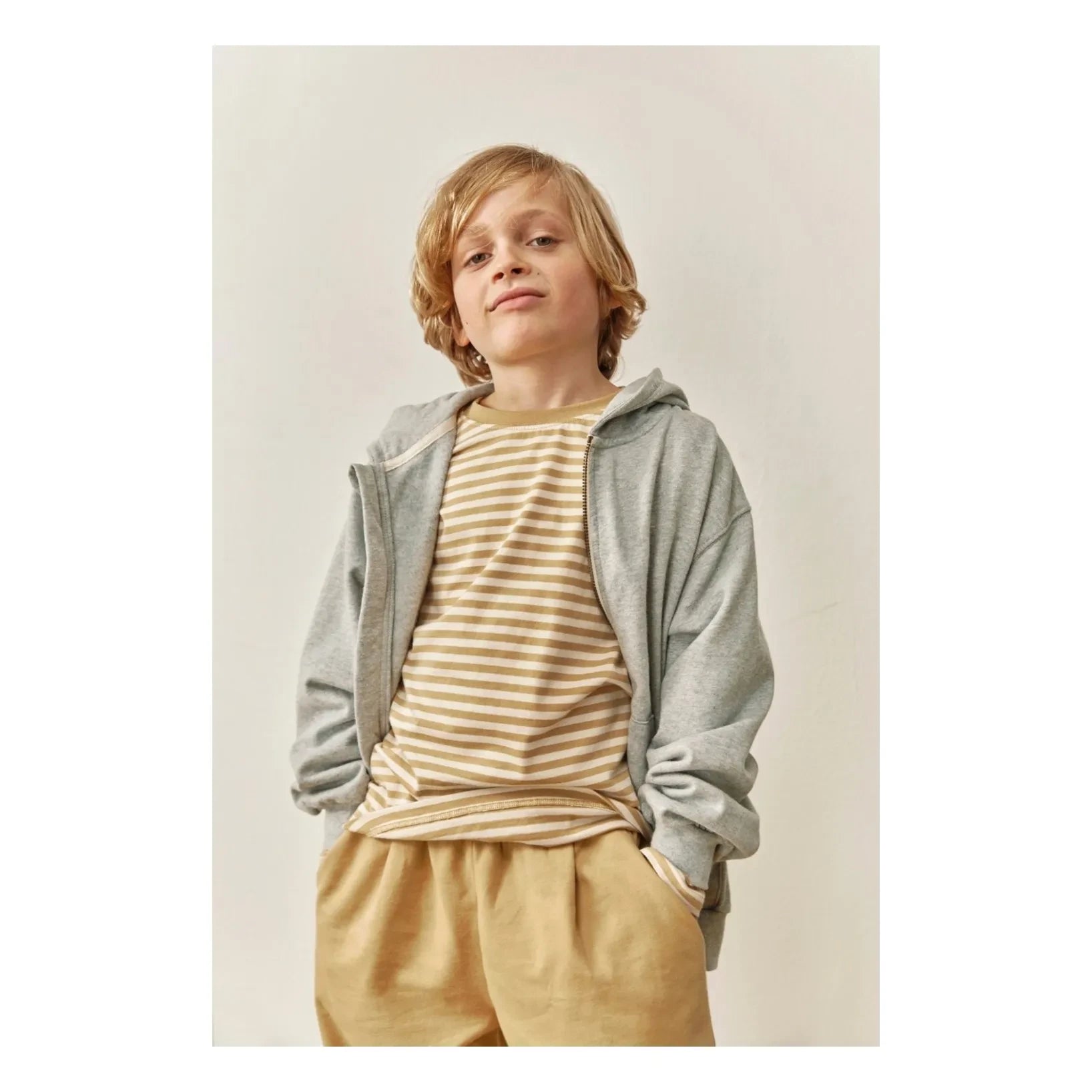 Gray Label - Çizgili organik pamuklu Tişört | Oker