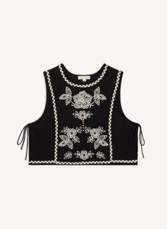 Louise Misha - Soniago Organisches Baumwoll-Top | Schwarz