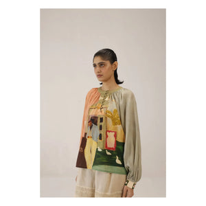 CORD – Bluse aus Baumwolle und Seide | Pfirsich