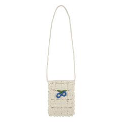 Emile et Ida - Gehäkelte Blumen-Schultertasche | Creme
