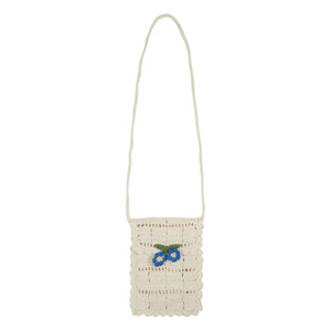 Emile et Ida - Gehäkelte Blumen-Schultertasche | Creme