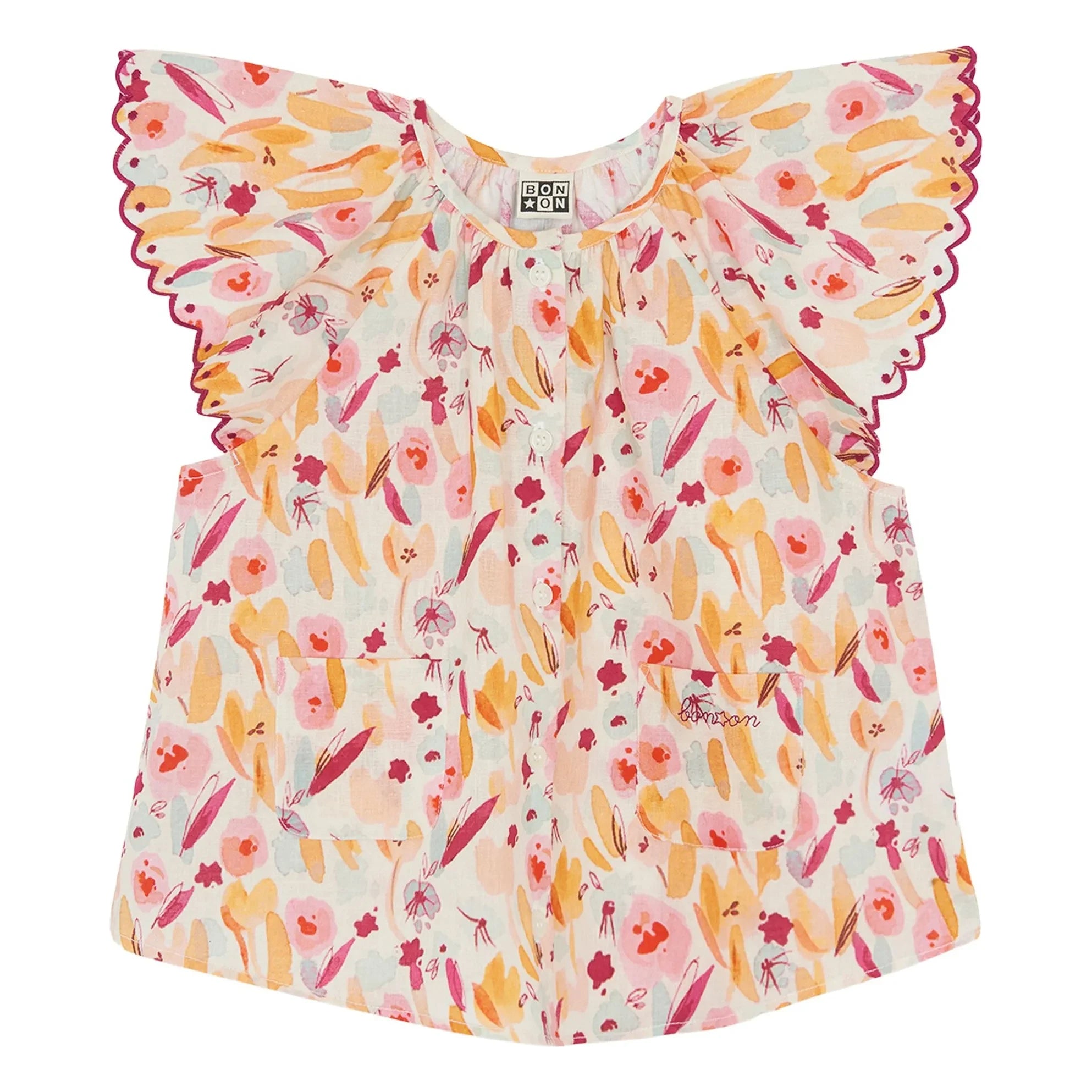 Bonton - Nuage Fleurie Bluse | Ecru