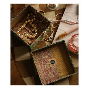 Doing Goods - Emma Holz- und Baumwollquadratboxen - 2er Set | Grün