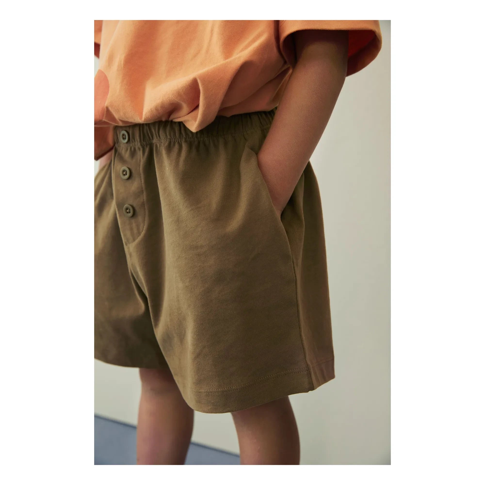 Gray Label – Shorts mit Knöpfen aus Bio-Baumwolle | Khakibraun