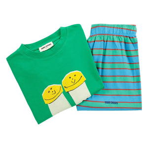 Bobo Choses - Salt and Pepper Bio-Baumwolle T-Shirt und Shorts Set | Grün