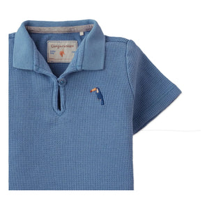 Gingersnaps - Timmy Besticktes Tukan-strukturiertes Poloshirt | Blau