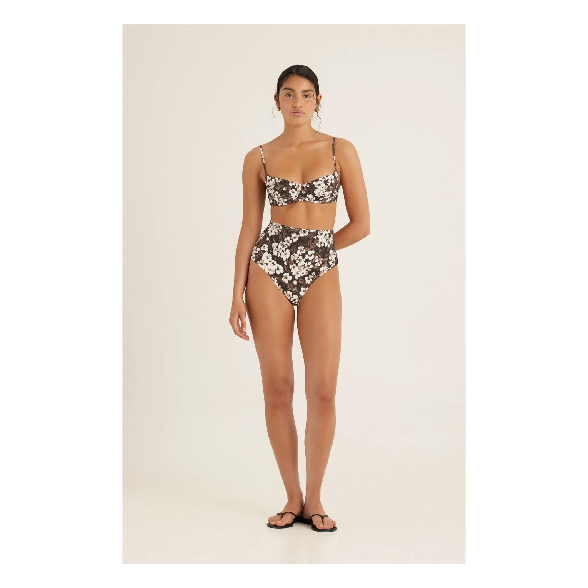 Peony - Balconnet bikini üstü | Kahverengi