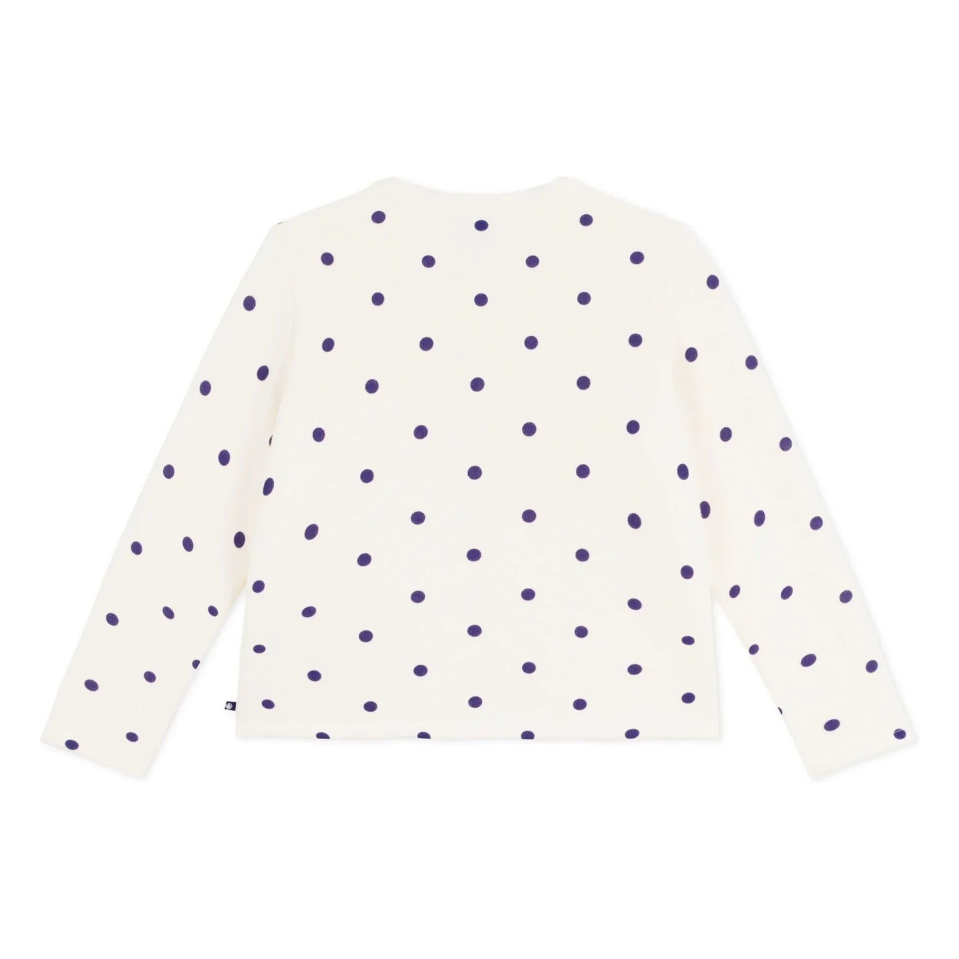 Petit Bateau - Gepunktete Molton-Strickjacke | Ecru