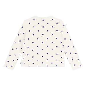 Petit Bateau - Gepunktete Molton-Strickjacke | Ecru