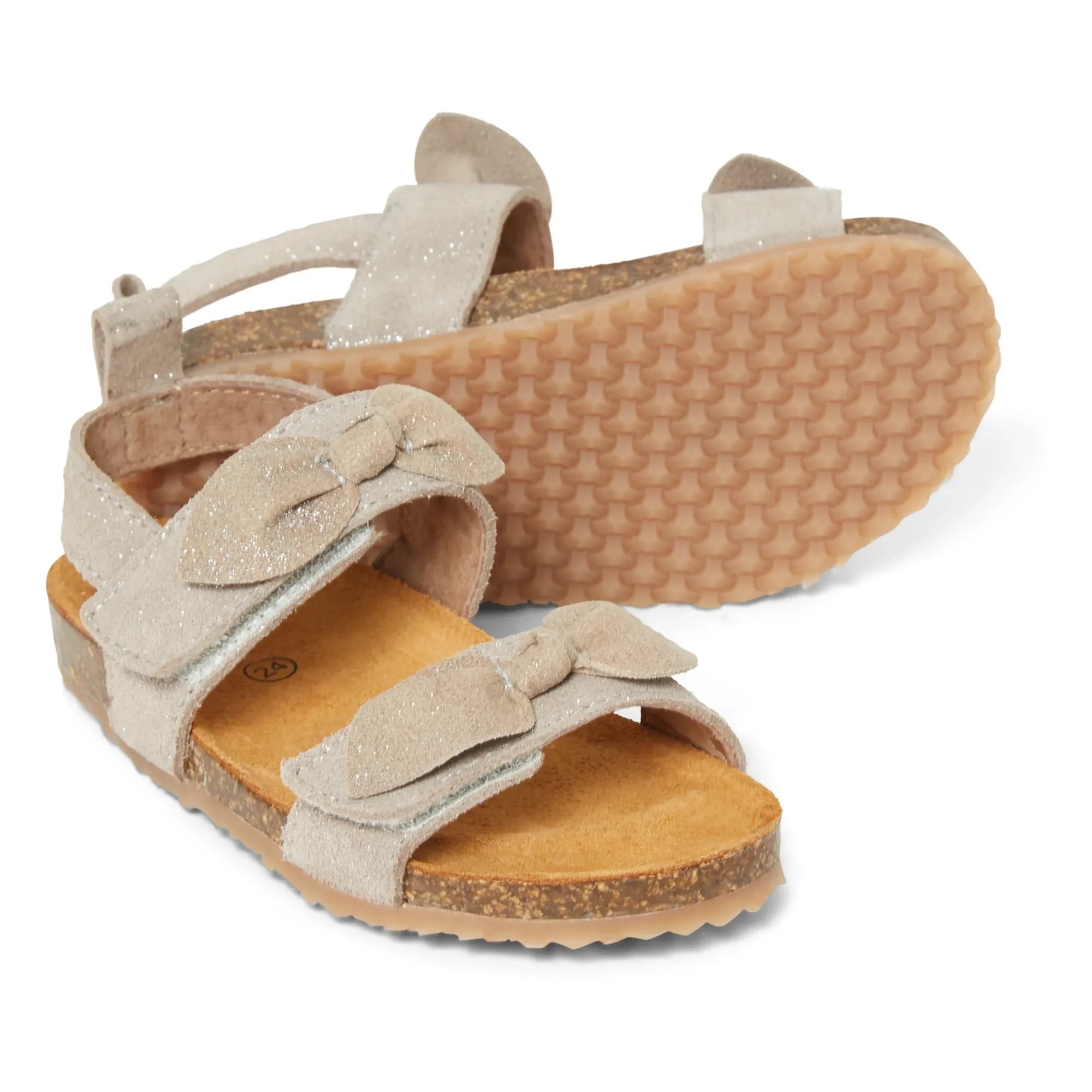 Pèpè - Two Con Me - Wildleder-Sandalen mit Doppelschnalle | Silber