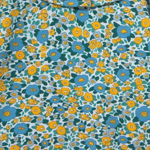 Tinycottons – Bio-Baumwoll-Body mit Rippstrick und Blumenmuster | Blau