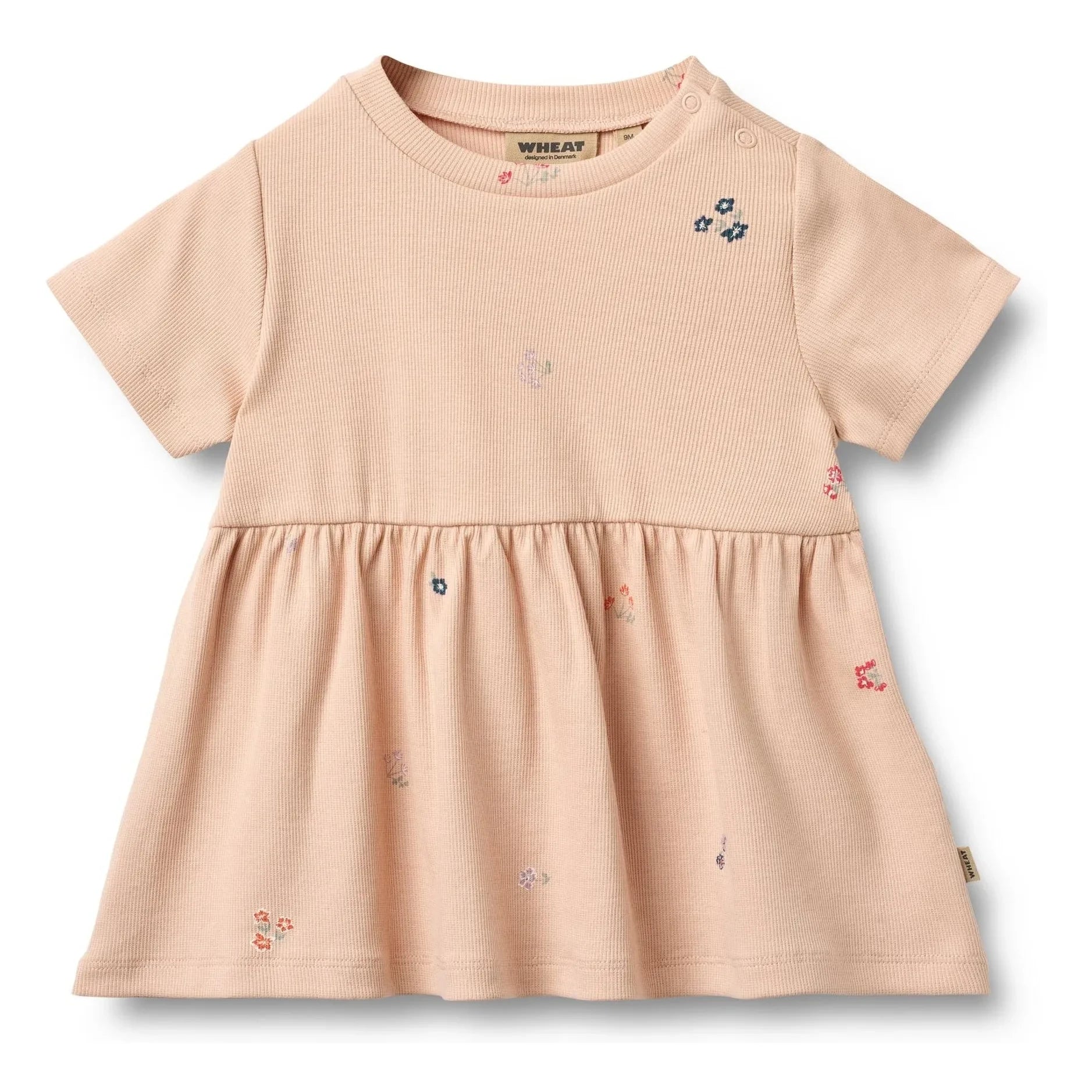 Wheat - Anna Flowers Jerseykleid Bio-Baumwolle | Pfirsich