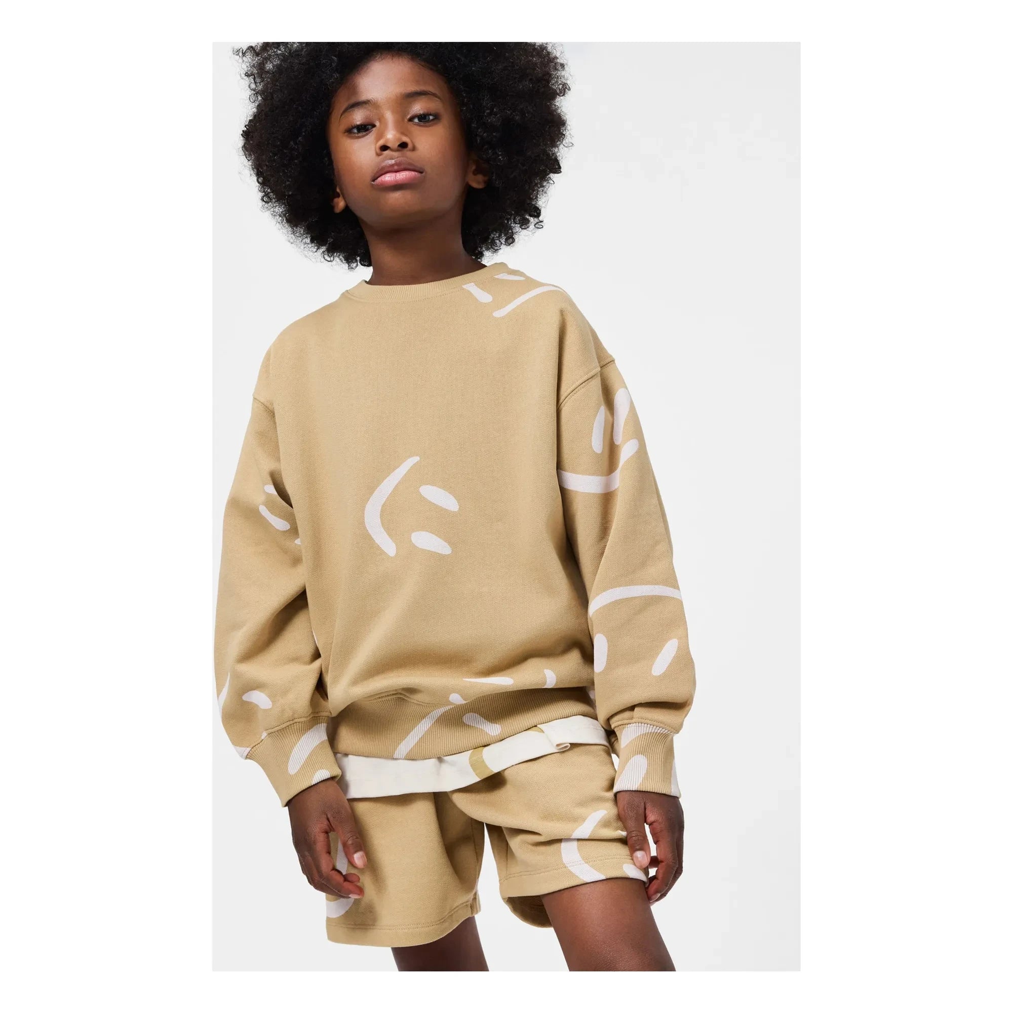 Molo - Monti Smiles Bio-Baumwoll-Sweatshirt | Beige